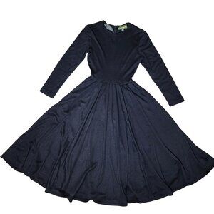 Outback Red vintage black long sleeve heavy weight knit conservative maxi dress